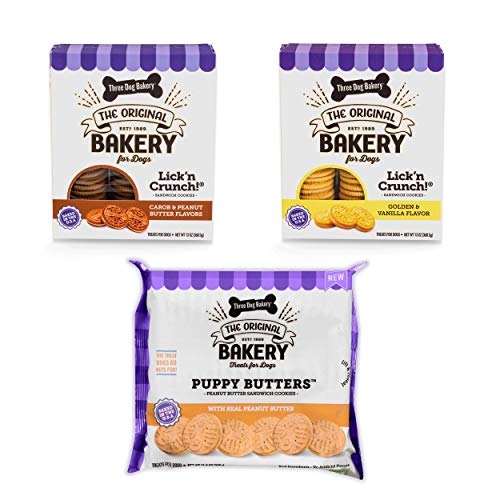 Three Dog Bakery Lick'n Crunch! Sandwich Cookies Variety Pack Premium