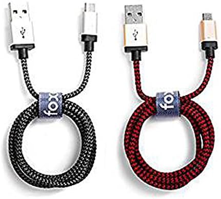 InnoWatt Braided Metal Shell Micro USB to USB Cable (3.3ft) for Android Base Phones (Gold)