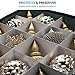 Zober Christmas Ornament Storage Box - Stores 64 Ornaments - Non-Woven, Tear- Proof Christmas Ornament Storage Containers - 3 Inch Cube Compartments - Green