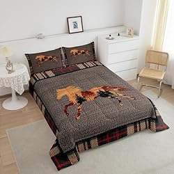 Erosebridal Horse Comforter Set,Rustic Western