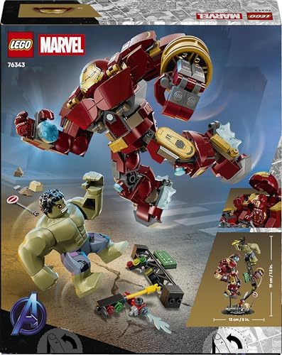LEGO | Marvel Duell der Giganten: Hulkbuster vs. Hulk - Superhelden Spielzeug mit Actionfigur und 2 Minifiguren, darunter Iron Man - Avengers Geschenk für Jungen ab 9 Jahren, Mädchen und Fans - 76343 10