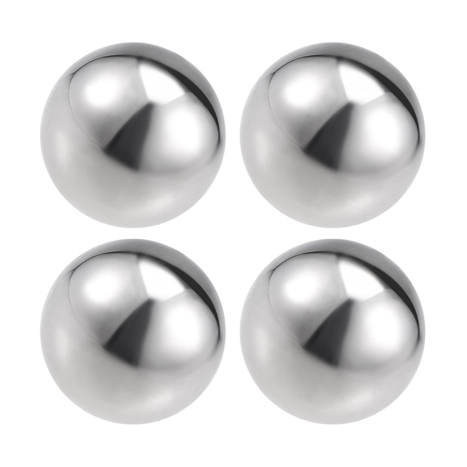METALLIXITY Hollow Cap Balls (25mm/0.98") 4Pcs, 304 Stainless Steel Decorative Balls - for Handrail Stair, Home Garden, Office Space, Silver Tone