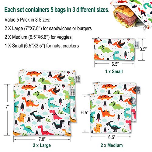 Reusable Sandwich Snack Bags for kids Urban Green, Sandwich bags zipper