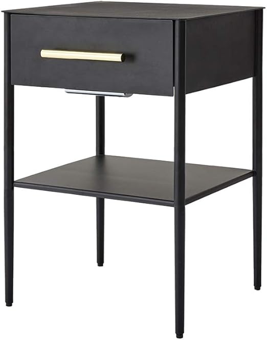 Amazon Com Haniw Simple Modern Nightstand Bedside Table With Metal Art Drawer For Bedroom Side Table Sofa Table Small Cabinet And Black Simple Bedroom Drawer Bedside Locker Kitchen Dining
