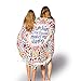 GreForest Round Beach Towel Tassel Towel Thin Rayon Cotton Round Beach Towels Sunshine Happy Circle Towel Eye-catching Beach/Daily Wrap Shawl for Decoration, Beach Leisure, Picnic Mat