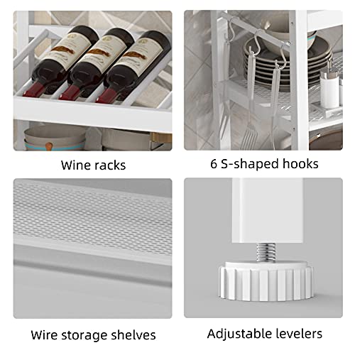 TIYASE 6Tier Kitchen Baker’s Rack with Storage and Wine Rack
