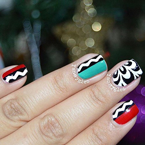 Floral Watermarble Stencils Nail Vinyls By Twinkled T - 1 Sheet of 16 Stencils