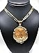 Gold Plated Mexican Coin Centenario Mexicano con Aguila Replica Oro Laminado Con Cadena Figaro 26