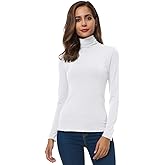 Women Long Sleeve Turtleneck Slim Fitted Based Layer Lightweight Active Shirt Pullover Tops
