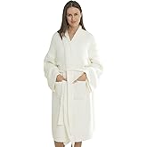DOOWELL Women's Knit Lightweight Absorbent Robes, Soft Spa Bathrobe Loungewear with Pockets