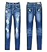 Ladies Vintage Jeans Legging Fake Hole Tight Stretchy Skinny Jeggings