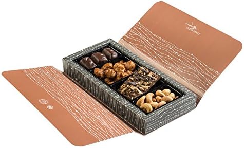 The Nuttery Gourmet Sweet and Salty Variety of Chocolate and Nuts 4 Section Corporate Gift Box(Grey)