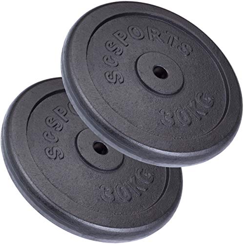 ScSPORTS® Hantelscheiben 30mm Set 2–120 kg aus Gusseisen, Gewichtsscheiben