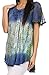 Sakkas 14783 - Dina Relaxed Fit Sequin Tie Dye Embroidery Cap Sleeves Blouse / Top - Blue / Beige - OS