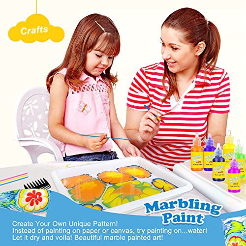 MFJL Marbling Paint Crafts Kit for Kids Arts and Crafts for Girls