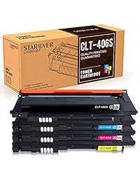 STAROVER - Cartuchos de tóner de repuesto para Samsung 406 CLT-K406S CLT-C406S CLT-M406S CLT-Y406S CLX-3300 CLX-3305 CLX-3305FW CLX-3305FN CLP-360 CLP-365 CLP-365W Xpress SL-C410W Xpress SL-C460FW