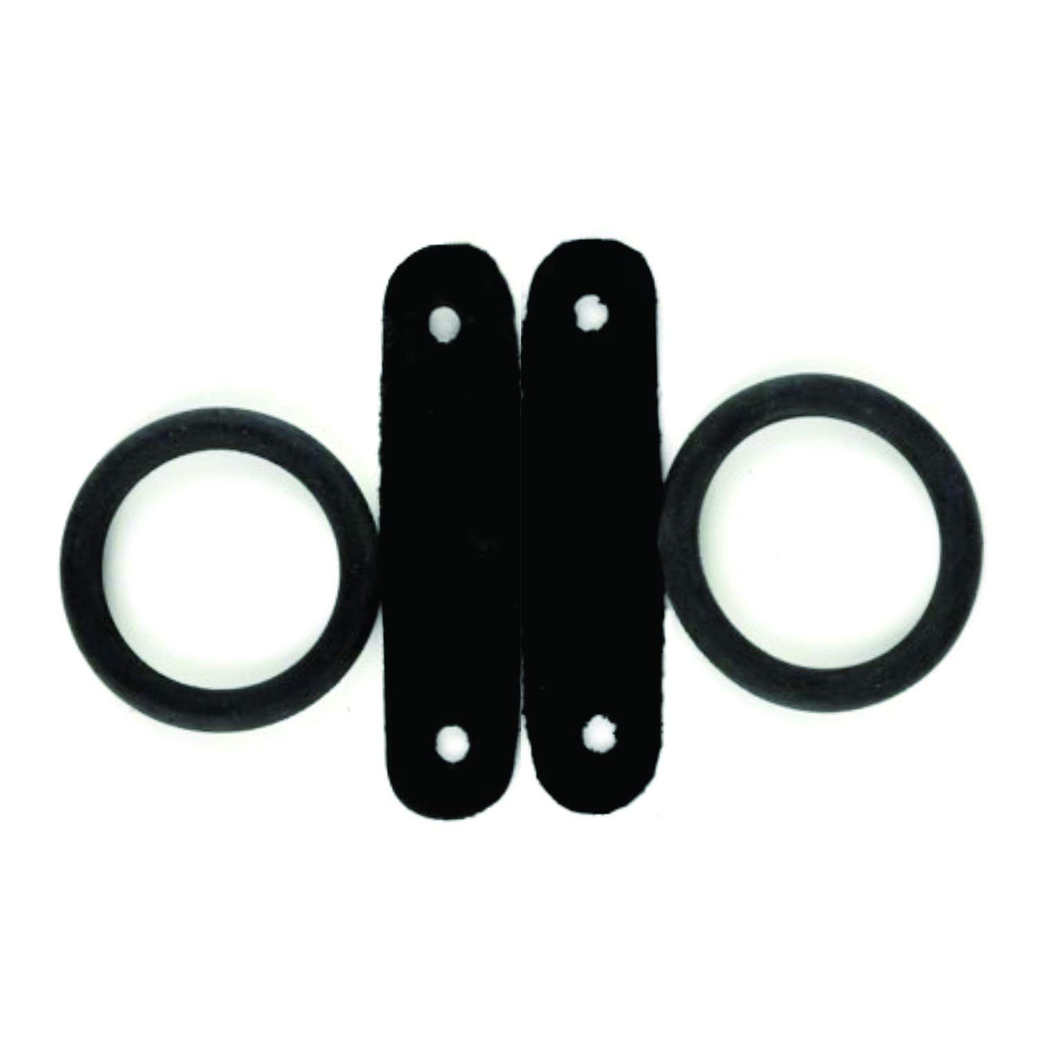 AK Stainless Steel Safety / Half Horse Riding Equestrian Stirrups with Black Treads (Black, RUBBER RINGS & LEATHER CLIPS TABS)