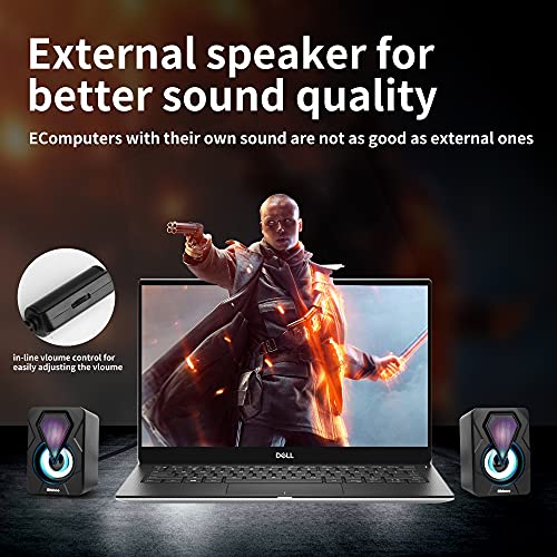 Shinco 2.0 USB-Powered Desktop Speakers with Far-Field Drivers and Passive Radiators for PC and Laptops