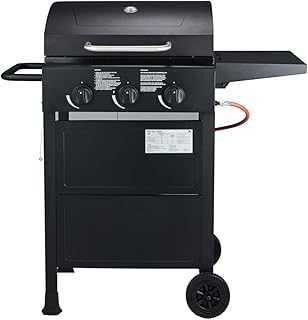 silvertree Gasgrillwagen Louisville | 3 Brenner | Thermometer im Deckel | stufenlos regelbar | einzeln anzündbar | Seitenablage | Warmhalterost | Ablagefach