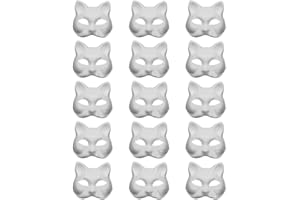 Toyvian 15pcs Unpainted Masks DIY White Masks Kids Craft Masks Modern Party Masks for DIY Animal Mask Half Face Mask