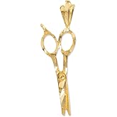 Trendy Necklaces Fine 14k Yellow Gold Hair Stylist Scissor Charm Pendant