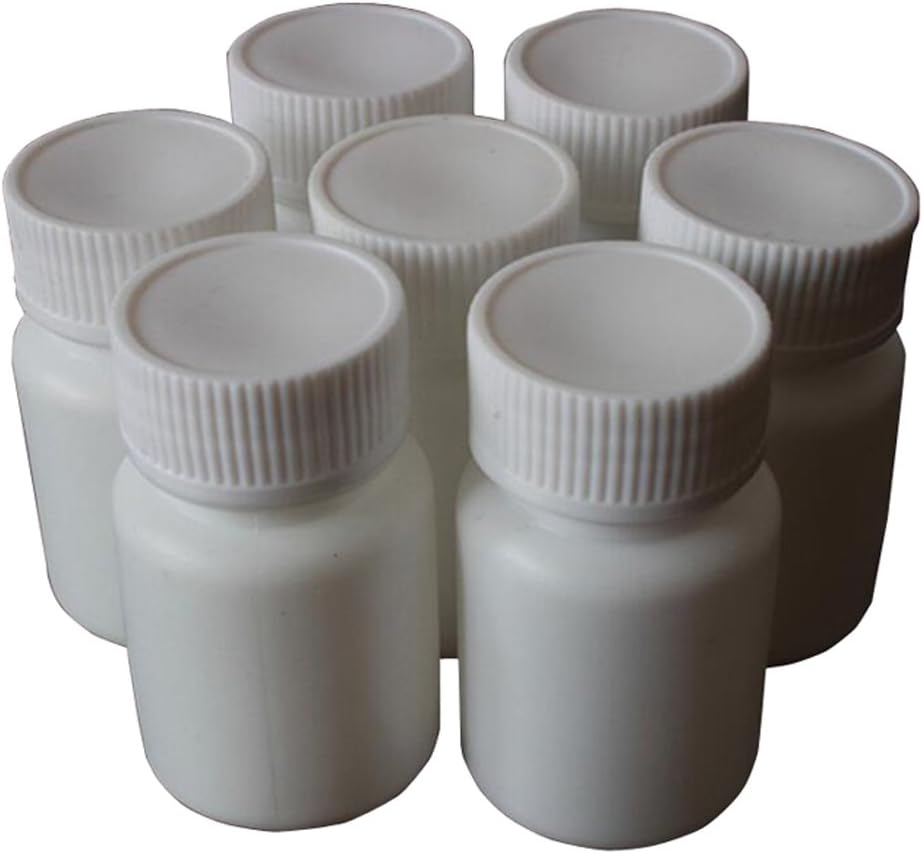 50PCS White Plastic Empty Refillable Solid Medicine Pill