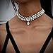Houda Elegant Pearl Collar Choker Crystal Jewelry Rhinestone Statement Necklace Pendant