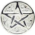 New Age Imports, Inc. - Pentagram Altar Tile Solid Brass with Silver Plating 3-Inches Diameter.