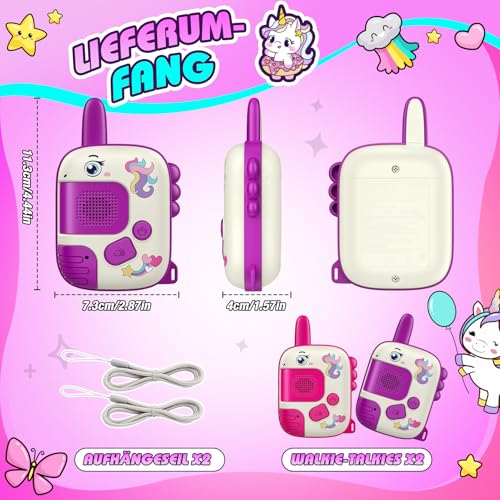 Wootoyz Unicorn Gift for Girls, Walkie Talkie Children's Easter Gifts Girls 3 4 5 6 7 8 Years Toy from 3-8 Years Girls Unicorn Game Walki Talki 3-8 Years Gift School Girls