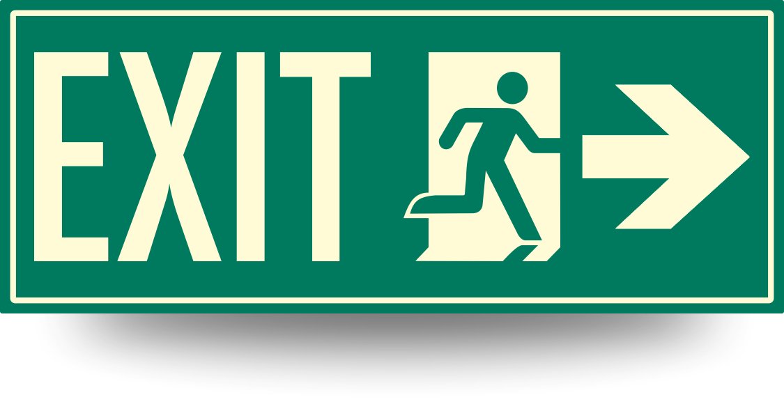 Aluminum Code Approved ASTM E2072 / IBC / NFPA 101 Low Proximity Photoluminescent Exit Sign