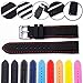 Quick Release Silicone Replacement Watch Band Soft Rubber Watch Straps with Stainless Metal Clasp Choice of Color & Width