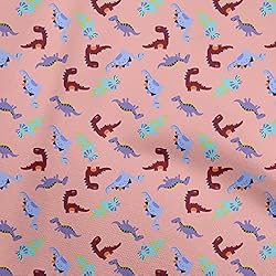 oneOone Cotton Poplin Light Pink Fabric Colorful