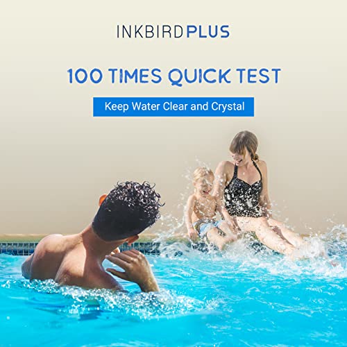 INKBIRDPLUS Pool and Spa Test Strips 100 ct 7 Way Pool Chemical Testing