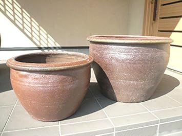 タイ 大型 睡蓮鉢 つぼ型 Ll Lset 深型 ビオトープ メダカ鉢 水鉢 はす鉢 Ll Lセットでお得 ホーム キッチン Amazon Co Jp