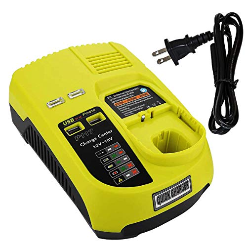 VINIDA P117 P118 Dual Chemistry IntelliPort Charger Li-ion & Ni-cad Ni-Mh Battery Charger 12V -18V For Ryobi ONE Plus (Battery Not Included, Charger Only)