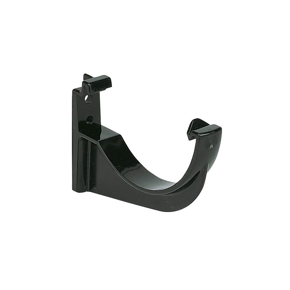 Floplast (3 X 76mm Fascia Bracket) (Black) 50mm Downpipes & 76mm Miniflo Guttering for shed, Porch, Conservatory, Out Building, etc Full Range Black