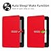 OMOTON Kindle Paperwhite Case Cover - The Thinnest Lightest PU Leather Smart Cover Kindle Paperwhite fits All Paperwhite Generations Prior to 2018 (Will not fit All New Paperwhite 10th Gen), Red