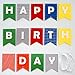 Happy Birthday Banner Bunting Laser Cut Felt 60 inches wide - Party Colors