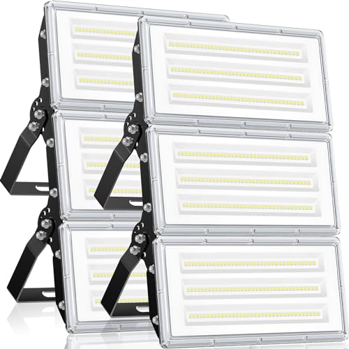 YIQIBRO Outdoor LED Spotlight 300W 2 Pieces, IP67 Waterproof 3 in 1 Outdoor LED Floodlight, 30000LM 7000K 315 LEDs Outdoor LED Light for Terrace Garden Garage Factory Stadium