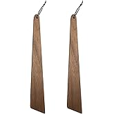 Huakaile 2 Pieces 12" Teak Wood Spatula Set, Flat Wooden Spatula Turner, Small Wood Egg Flipper Utensils Cookware for Cooking Sourdough Serving Scraping Stirring
