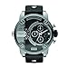 Diesel DZ7256 sba oversize black chrono pyramid dial black leather band men watch NEW