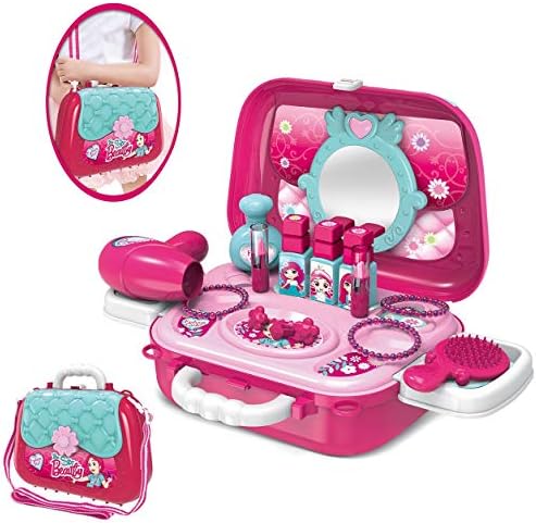 Pretend Play Set for Girls, Makeup Set, Crossbody Bag, Makeup, Makeup, Makeup, Pretend Play, Pretend Play, Out-of-the-Go Toy, 6+ Years Old, Girl, Birthday Gift, Popular, Stylish Set, Toy for Children, Kids Makeup Set, Dryer Necklace, Manicure, Educational Toy