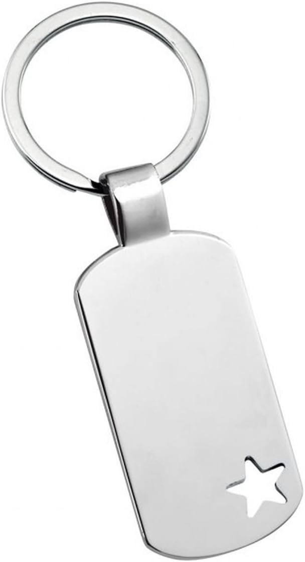 Ten Rectangle keyring with star hole cod.EL7850 cm 9,5x3,5x0,6h by Varotto & Co, Steel