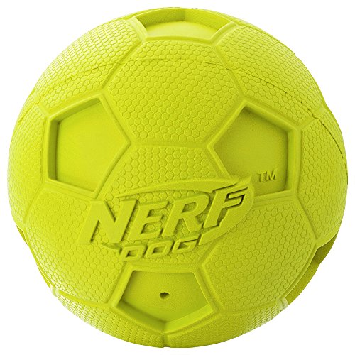 Nerf Dog Soccer Ball Dog Toy with Interactive Squeaker, Lightweight