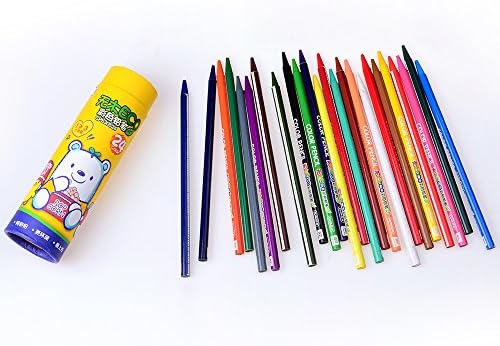 Artist Grade Woodless Colored Pencils Set with 24 Colors, Soft Core - Pre-sharpened