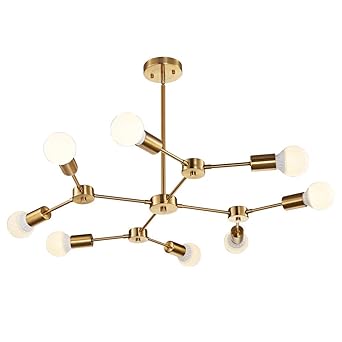 Buy Nauticaz Brass Sputnik Chandeliers 8 Light Mid Century Modern