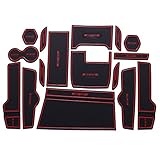 LFOTPP Honda Civic 2016~2017 Car Non-slip Interior Door Gate Slot Mats Cup Holder Pads Groove Mat Cushions (Red)