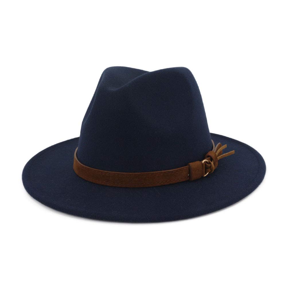 Women Vintage Wide Brim Fedora Hat 