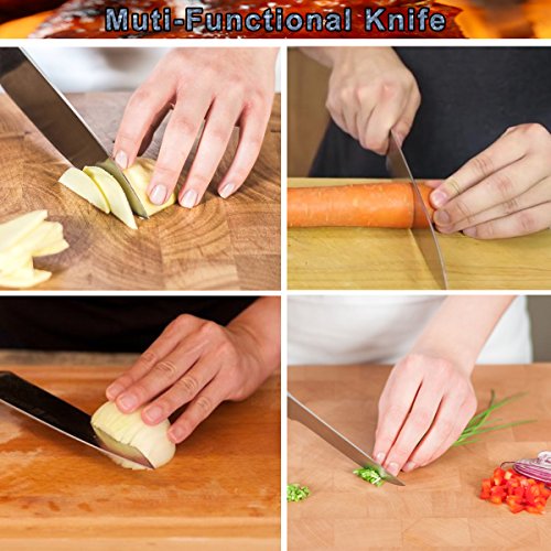 POLIGO Cutlery Carving Knife Set, Sturty Carving Knife and Fork - set of 2 in a handy pouch bag - Perfect Gift Set for Men and Women