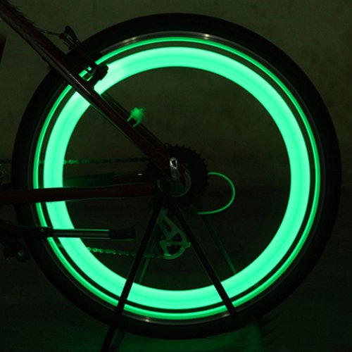 image for Shineweb Bike Wheel Lights, Spoke Tire Wire Tyre Valve LED Neon Light 